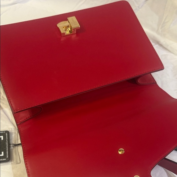 Gucci Red Web Sylvie Leather Large Shoulder Bag with COA and extra strap. - Picture 13 of 16